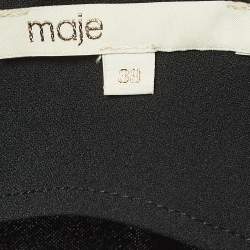 Maje Black Crepe Iko Belt Detail Sleeveless Playsuit S