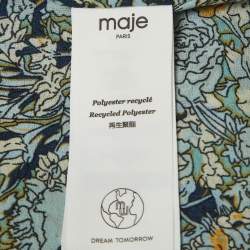 Pre Owned Maje Floral Print Chiffon Tie-Up Neck Mini Dress M