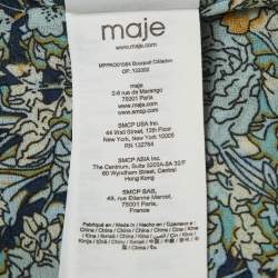 Pre Owned Maje Floral Print Chiffon Tie-Up Neck Mini Dress M