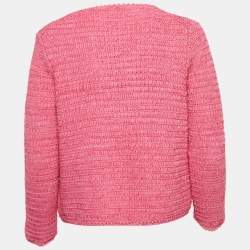 Pre Owned Maje Pink Knit Madona Chunky Cardigan L