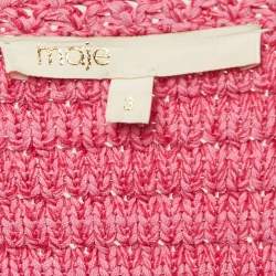 Pre Owned Maje Pink Knit Madona Chunky Cardigan L