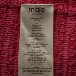 Pre Owned Maje Pink Knit Madona Chunky Cardigan L