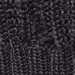 Maje Black Cable Knit Crew Neck Sweatshirt S