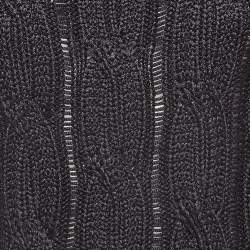 Maje Black Cable Knit Crew Neck Sweatshirt S