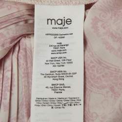 Maje White/Pink Printed Pleated Mini Dress XS