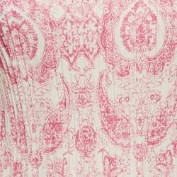 Maje White/Pink Printed Pleated Mini Dress XS