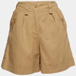 Maje Beige Cotton High Waist Shorts S