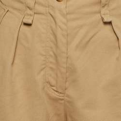 Maje Beige Cotton High Waist Shorts S