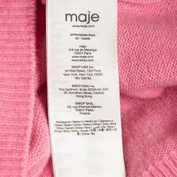 Maje Pink Rib Knit Molantti Frill Detail Cardigan S