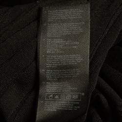 Maje Black Pleated Knit Cut-Out Detail Midi Dress L