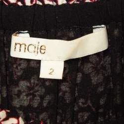 Maje Black/Pink Floral Print Crepe Ranael Mini Dress M