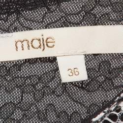 Pre Owned Maje Monochrome Reinatta Knit Flared Mini Dress S