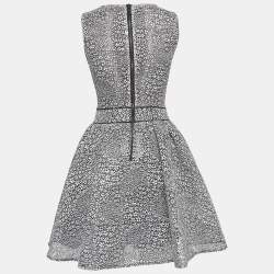 Pre Owned Maje Monochrome Reinatta Knit Flared Mini Dress S