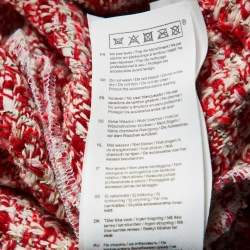 Pre Owned Maje Red Tweed Polo Cropped Shirt M