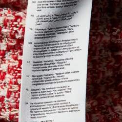 Pre Owned Maje Red Tweed Polo Cropped Shirt M