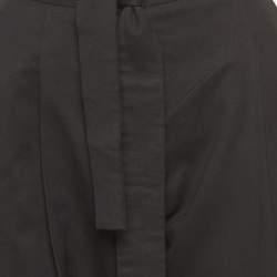 Maje Black Gabardine Belted Formal Trousers S