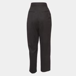 Maje Black Gabardine Belted Formal Trousers S
