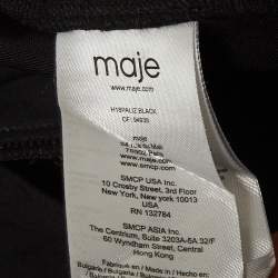 Maje Black Gabardine Belted Formal Trousers S