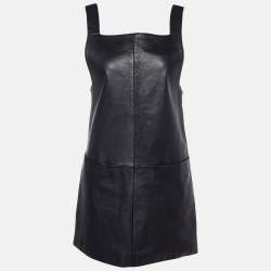 Maje Black Leather Sleeveless Mini Dress S