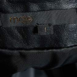 Maje Black Leather Sleeveless Mini Dress S