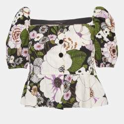 Maje Multicolor Floral Print Cotton Buttoned Blouse M