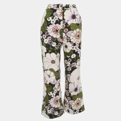 Maje Multicolor Floral Print Cotton Flared Trousers S