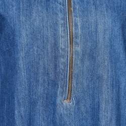 Pre Owned Maje Blue Denim Zip Detail Roukia Shift Dress L