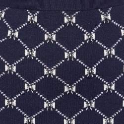 Pre Owned Maje Navy Blue Jacquard Knit Mini Skirt S