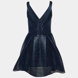 Maje Navy Blue Mesh Rosemount Mini Dress L