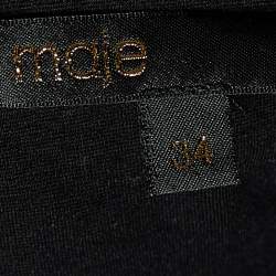 Maje Black Mesh & Jersey Jeunesse Maxi Skirt S