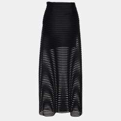 Maje Black Mesh & Jersey Jeunesse Maxi Skirt S