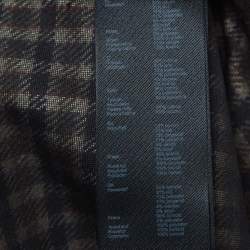 Pre Owned Maje Brown Plaid Cotton Blend Lace Collar Mini Dress S