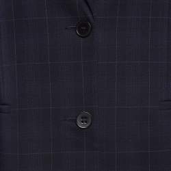 Pre Owned Maje Dark Blue Plaid Suit L/M
