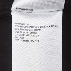 Pre Owned Maje Black Eyelet Lace Fit and Flare Midi Dress S