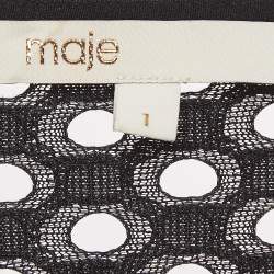 Pre Owned Maje Black Eyelet Lace Fit and Flare Midi Dress S