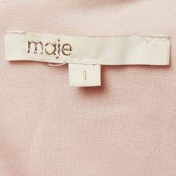 Pre Owned Maje Pink Nude Floral Embroidered Mesh Short Dress S