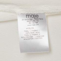 Pre Owned Maje Cream Silk Long Sleeve Blouse S