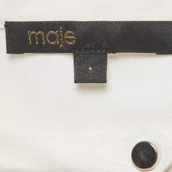 Pre Owned Maje Cream Silk Long Sleeve Blouse S