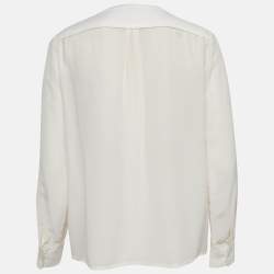 Pre Owned Maje Cream Silk Long Sleeve Blouse S