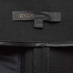 Maje Black Stretch Crepe High Rise Trousers S