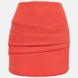 Maje Red Crepe Pleated Mini Skirt S
