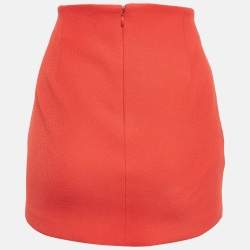 Maje Red Crepe Pleated Mini Skirt S