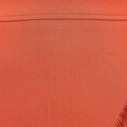 Pre Owned Maje Orange Crepe Fringe Detail  Mini Skirt S