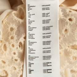 Pre Owned Maje Beige Eyelet Embroidered Cut-Out Mini Dress S