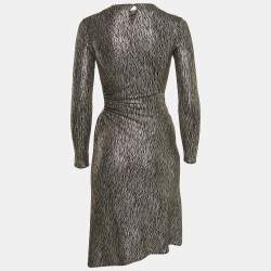 Pre Owned Maje Black/Metallic Lurex Knit Cut-Out Detail Short Dress S