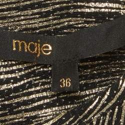 Pre Owned Maje Black/Metallic Lurex Knit Cut-Out Detail Short Dress S