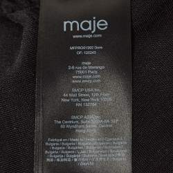 Pre Owned Maje Black/Metallic Lurex Knit Cut-Out Detail Short Dress S