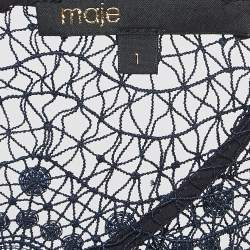 Pre Owned Maje Navy Lace Mini Dress S