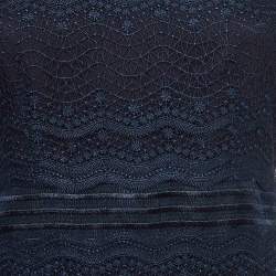 Pre Owned Maje Navy Lace Mini Dress S