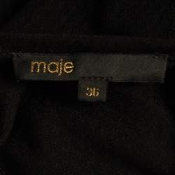 Maje Black Crepe & Wool Blend Buttoned Back Jumpsuit S